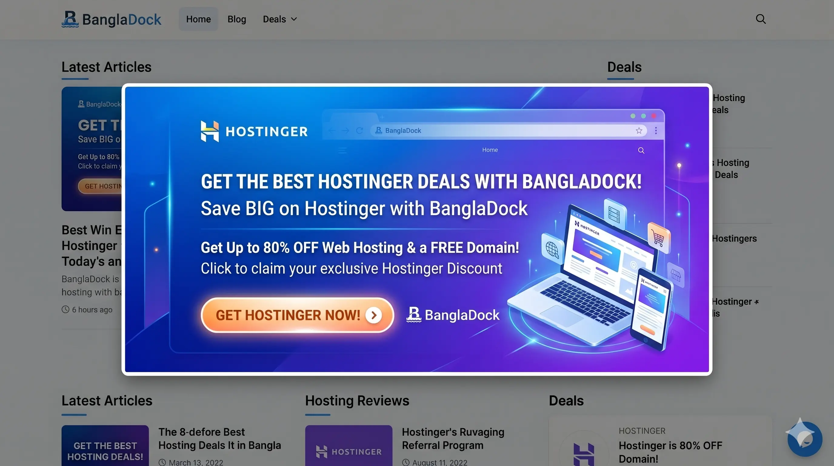 20 % off Hostinger