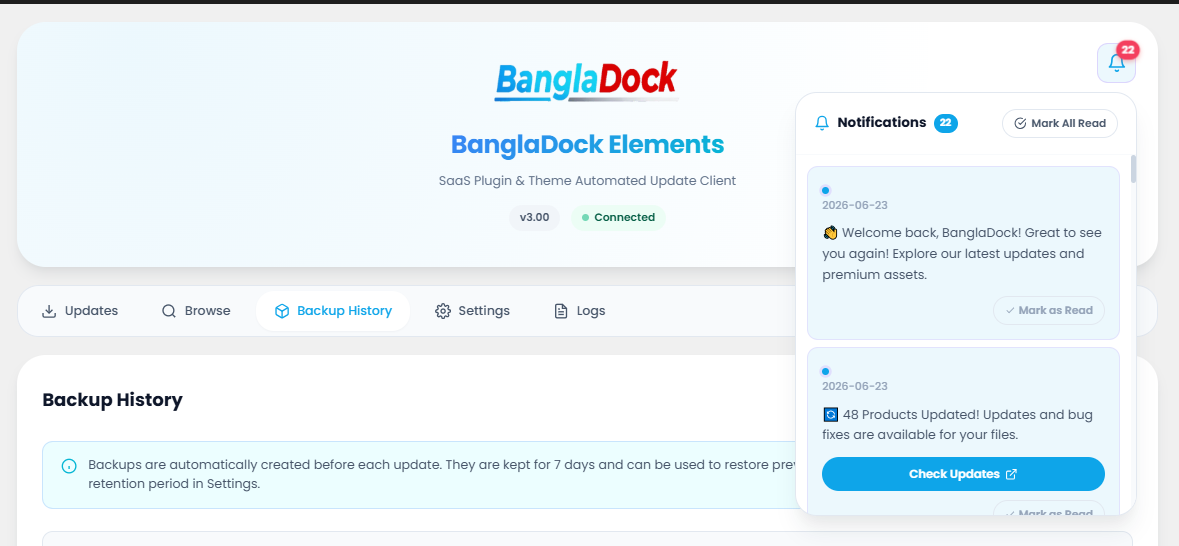 Settings — Exclusions tab